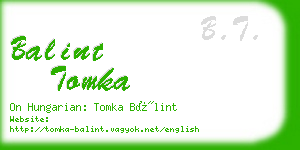 balint tomka business card